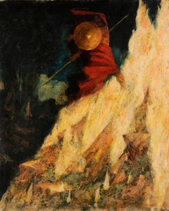 La Valquiria. Wotan golpea la roca con la lanza, c. 1895