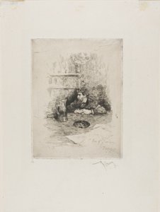 Retrato de Eduardo Zamaçois, pintor español de Mariano Fortuny y Marsal