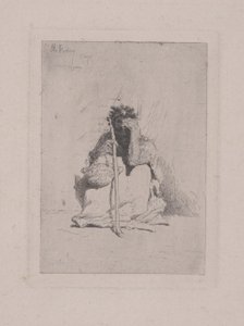 Sin título - Figura agachada con bastón de Mariano José María Bernardo Fortuny y Carbó
