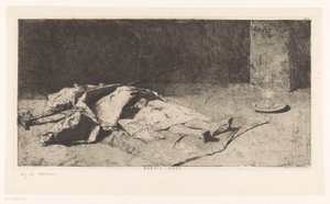 Cadáver de un cabilio Kabyle mort (título sobre el objeto) de Mariano José María Bernardo Fortuny y Carbó