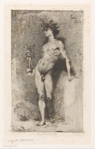 Hombre desnudo con Nikè
La Victoire (título en el objeto)