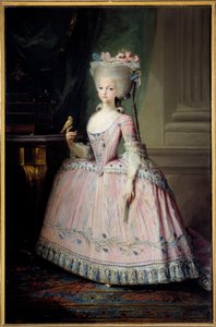 Retrato de cuerpo entero de Carlota Joaquina (1775-1830) Infanta de España y Reina de Portugal. Pintura de Mariano Maella (1739-1819) de Mariano Salvador de Maella