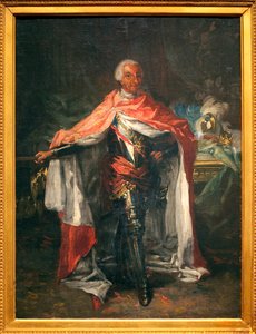 Retrato de Carlos III de España (1716-1788) - Pintura de Mariano Salvador Maella (1739-1819), óleo sobre lienzo, boceto, arte español de Mariano Salvador de Maella