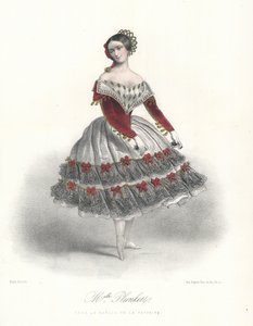 Bailarina belga Adeline Plunkett en La Manola de la Favorita, c1860 (litografía a color) de Marie Alexandre (after) Alophe