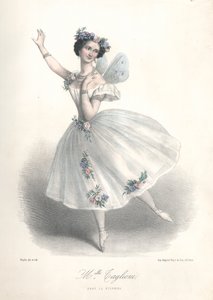 La bailarina de ballet italiana Marie Taglioni en el ballet Le Sylphide de su padre Filippo Taglioni en la Ópera de París de Marie Alexandre (after) Alophe