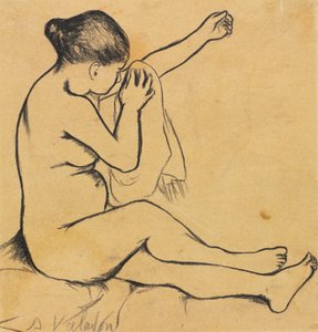 Desnudo femenino sentado, primer tercio de 1900s