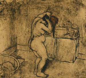 Catherine desnuda peinándose, 1895
