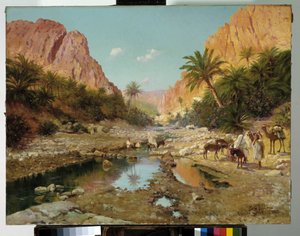 Las gargantas de El Kantara en el sur de Argelia (óleo sobre lienzo)