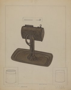 Lámpara y colador de sebo, c. 1936