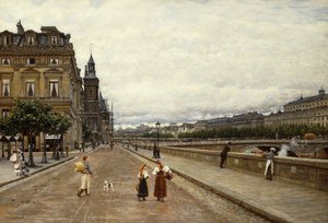 Temprano en la mañana a lo largo del Sena de Marie Francois Firmin Girard