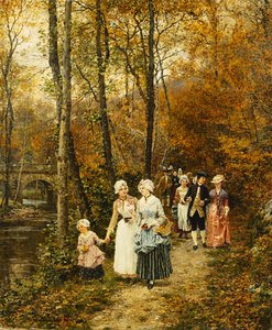 El paseo de la tarde, 1879 de Marie Francois Firmin Girard