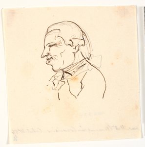 Retrato de caballero. Perfil a la izquierda. Caricatura de Marie Jeanne Clemens