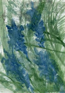 Flores azules, 2022 (óleo sobre papel)