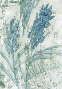 Flores celestes, 2022 (óleo sobre papel)