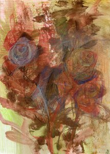Rosas, 2022 (óleo sobre papel)
