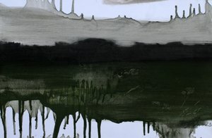 Paisaje invisible, 2023 (óleo y carboncillo sobre papel) de Marina Falco
