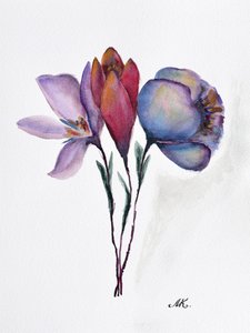Flores de acuarela coloridas