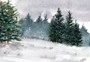 Bosque invernal nevado