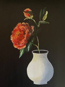 Una flor de peonía de colores vivos de Marina Kozyr