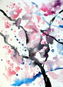 Flores de cerezo abstractas de Marina Nelson