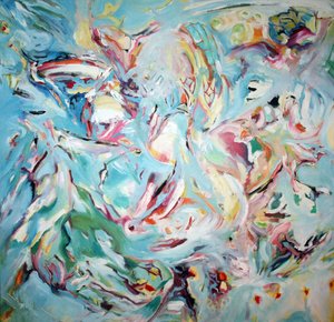 Abstracto en tonos azul y verde de Marina Nelson