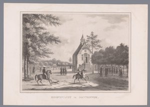 Vista de la guardia principal en Oosterwijk Hoofdwacht en Oisterwijk (título sobre el objeto) de Marinus Adrianus van Straten