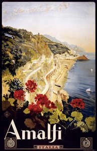 Póster de viaje de la Costa Amalfitana, c.1910