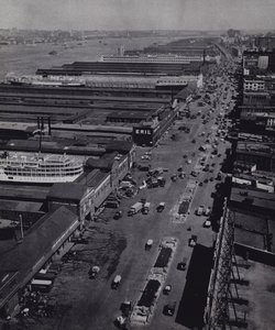 Manhattan: Autopista del lado oeste (foto en blanco y negro)