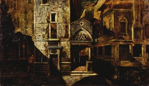 Un rincón en Venecia, de Mario de Maria, seudónimo de Marius Pictor (1852-1924), óleo sobre tabla, 39,5x66,5 cm