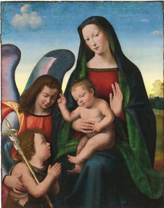 La Virgen y el Niño con el joven San Juan Bautista y un ángel de Mariotto Albertinelli