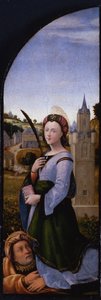 Tríptico: Santa Bárbara y su padre Dióscuro, 1500