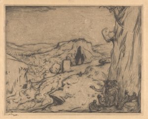 Vista de una ciudad oriental en un valle de Marius Bauer (signed by artist)