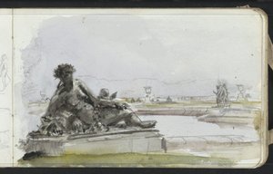 Estatua de una ninfa del agua en el jardín de Versalles de Marius Bauer