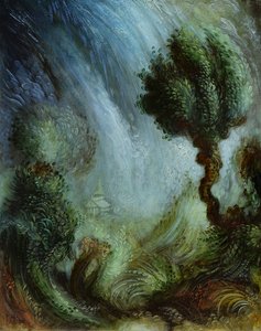 Tranquil Turmoil, 2022 (óleo sobre panel)