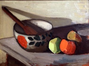Cuenco, cuchara y manzanas de Mark Gertler