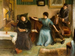 Retrato de la familia del artista, una escena juguetona, 1910-1911 de Mark Gertler