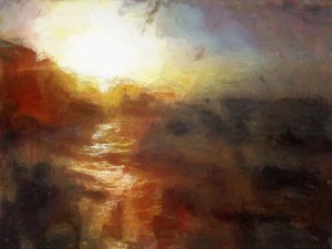 Puesta de sol en Cromer - Norfolk (técnica mixta)