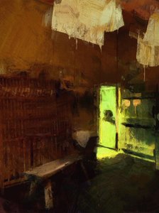 cocina iluminada por el sol con aparador de Mark Gordon