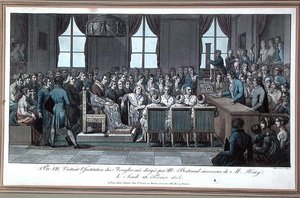 El Papa Pío VII visitando la Institución de Ciegos en París, dirigida por el Sr. Bertrand, sucesor de Valentin Haüy (1745-1822), 28 de febrero de 1805 de Marle Marle
