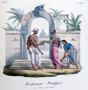 Fuera de un templo, India, 1828 de Marlet et Cie