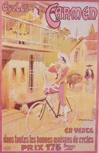 Póster publicitario de bicicletas Carmen, finales del siglo XIX-principios del siglo XX de Marodon