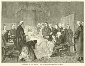Lecho de muerte de John Wesley de Marshall (after) Claxton