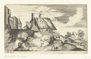 paisaje con puerta de la ciudad de Marten de Cock