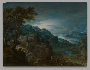 La reconciliación de Jacob y Esaú de Marten van Valckenborch