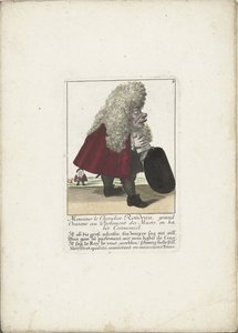 Desde dwerg Chevalier Rondeau als een parlamentoslid, ca. 1710 Monsieur le Chevalier Rondeau, gran orador en el parlamento de los mudos, vestido de ceremonia (título sobre el objeto) Il Callotto resurcitato oder Neu eingerichtes Zwerchen Cabinet (título de de Martin Engelbrecht (attributed to)