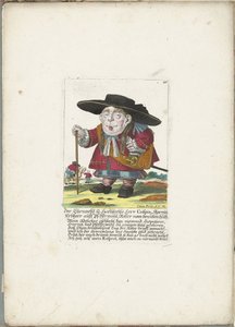 De dwerg Crispin Skarnitz, hacia 1710 El Ehrnveste y Hochweiße Herr Crispin, señor hereditario de Skarnitz auff Pfeffermühl, caballero de braitten huth (título sobre el objeto) Il Callotto resurcitato o Gabinete pequeño recién amueblado (título de la serie