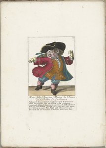 El enano Gilles Platfues como maestro de danza francesa, ca. 1710 monseñor Gilles Platfues, Maitre de Danse a l