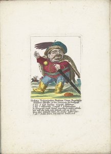 De dwerg Holloka Chimichko Buttiam uranio como huzaar, alrededor de 1710 Holloka Tschimitschko Buttiam Uran, coronel Ragoßischer Hussarn en la guarnición de Neuheussl (título sobre el objeto) Il Callotto resurcitato o Gabinete pequeño recién amueblado (tít