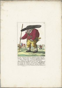 De dwerg Liendl Schnekenfist, hacia 1710 Liendl Schnekenfist de Wienerisches Nacht-Kings Magazin-Visirer, Ambts inspector de vehículos y administrador de materiales (título sobre el objeto) Il Callotto resurcitato o Gabinete pequeño recién amueblado (títul
