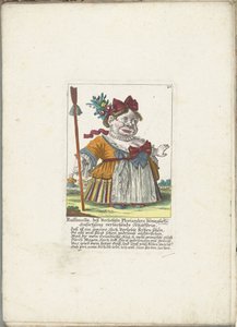 De dwerg Ruffanella como pastora, hacia 1710 Ruffanella, pastora riéndose de la conmovedora petición de Ploriander (título sobre el objeto) Il Callotto resurcitato o Gabinete pequeño recién amueblado (título de la serie)